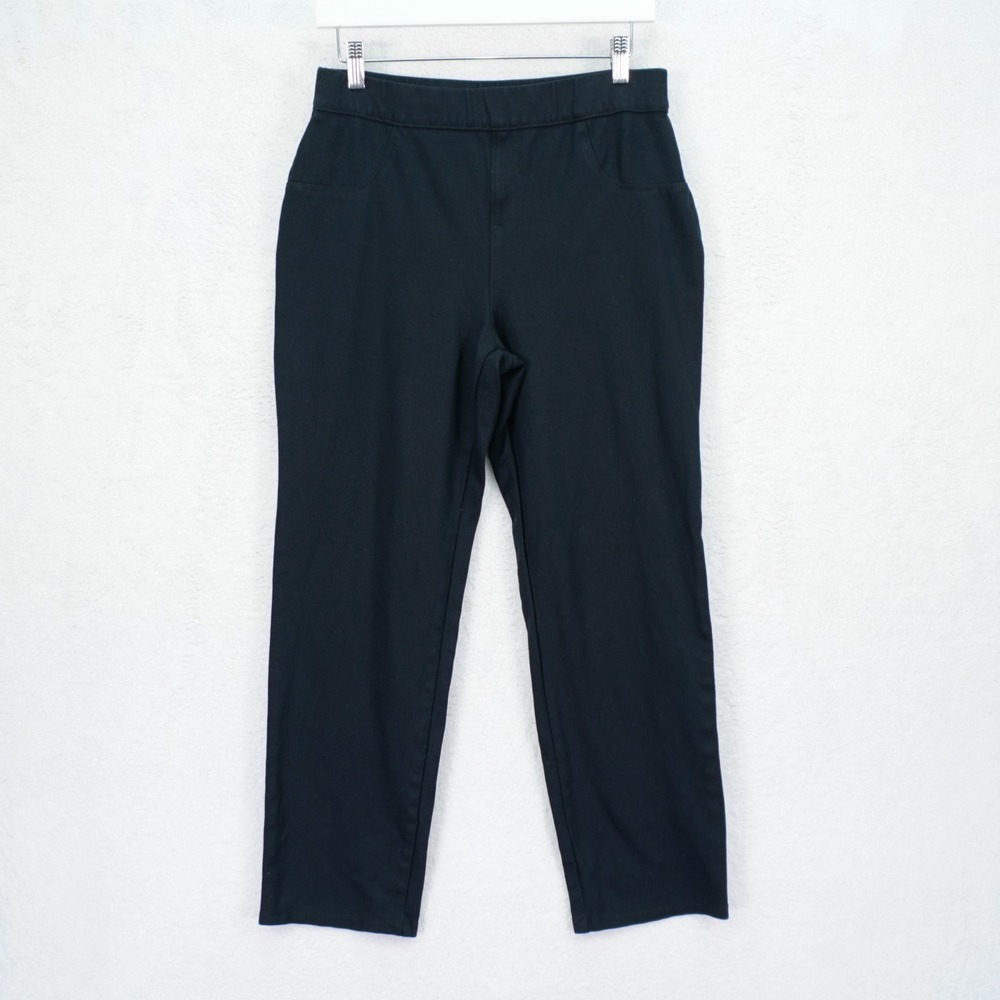 Style & Co Black Pants -PL 30 / 26.5- Fake Front Pocket High Rise Rayon Nylon S